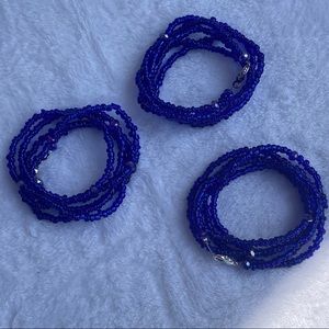 Waist beads, royal blue, waist wash…